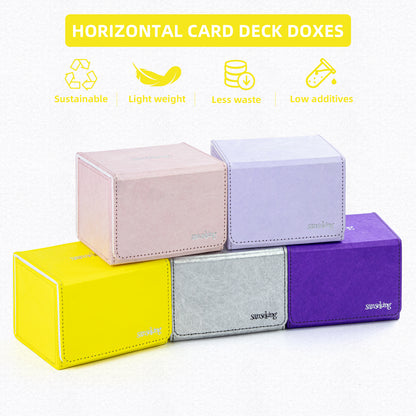 Boîte de rangement pour cartes Magic pouvant contenir plus de 100 cartes yvek® (horizontale, jaune)