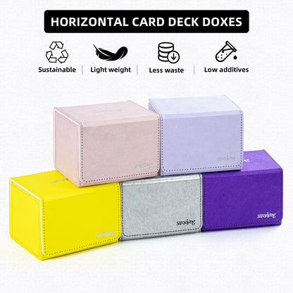 Boîte de rangement pour cartes Magic pouvant contenir plus de 100 cartes yvek® (horizontale, argentée)