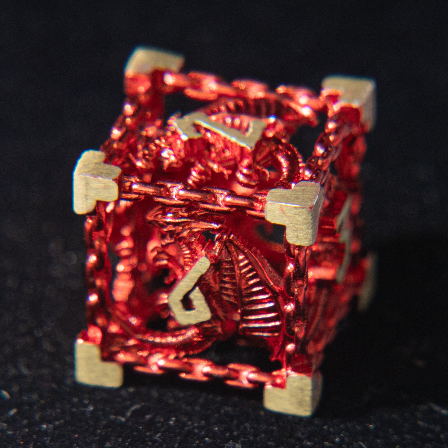 D&D Hollowed Metal Dice Set Cthulhu (Red）