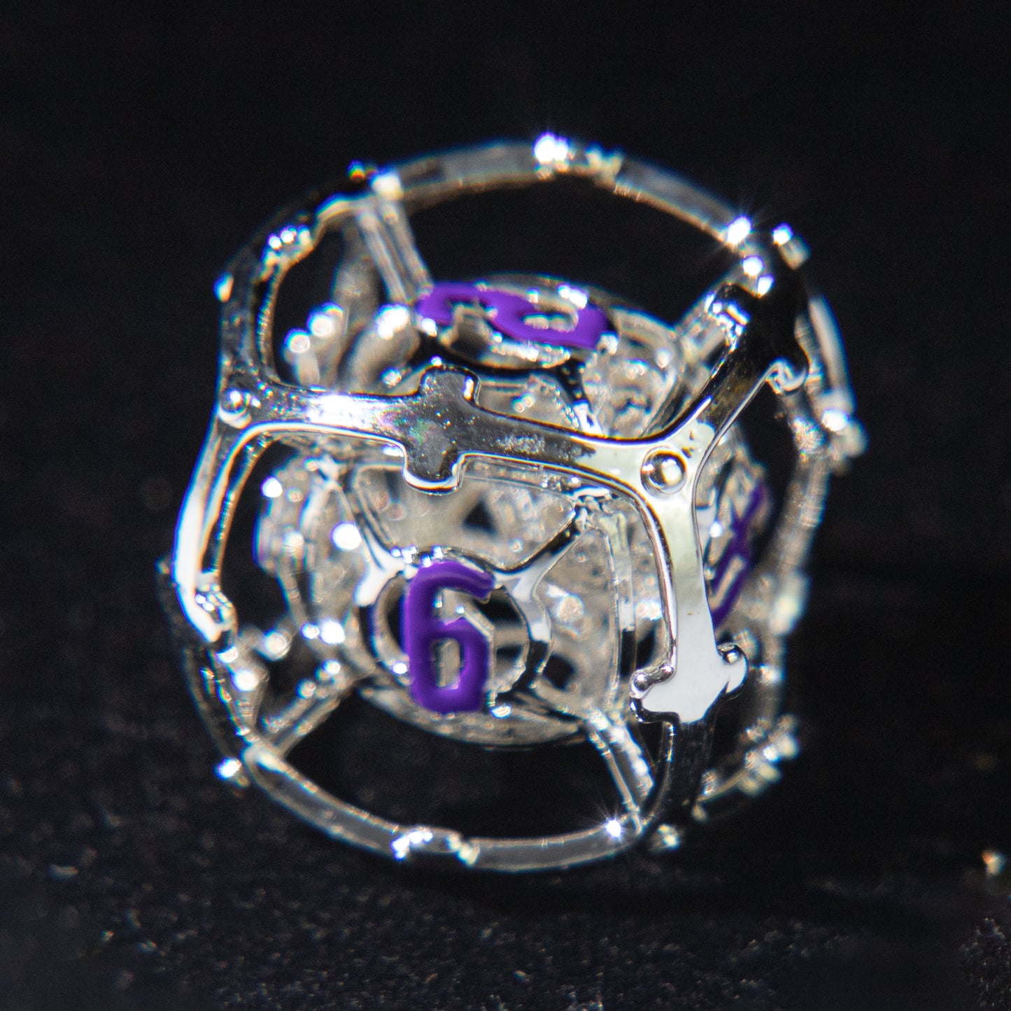 D&D Hollowed Metal Dice Set Cthulhu (Purple and Sliver）