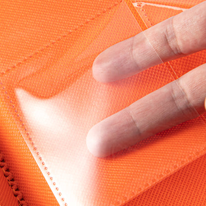 Coral Binder Series PU Leather Zipper 9-Pocket Coral Orange