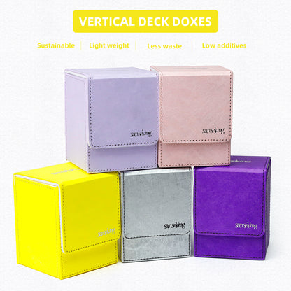 Boîte de rangement pour cartes Magic pouvant contenir plus de 100 cartes yvek® (Verticale, Jaune)