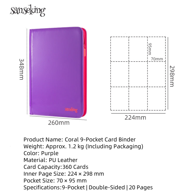 [Pre-order] Coral Binder Series PU Leather Zipper 9-Pocket