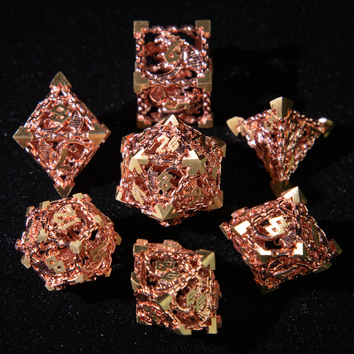 D&D Hollowed Metal Dice Set Cthulhu (Brown）