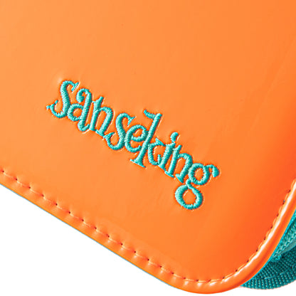 Coral Binder Series PU Leather Zipper 9-Pocket Coral Orange