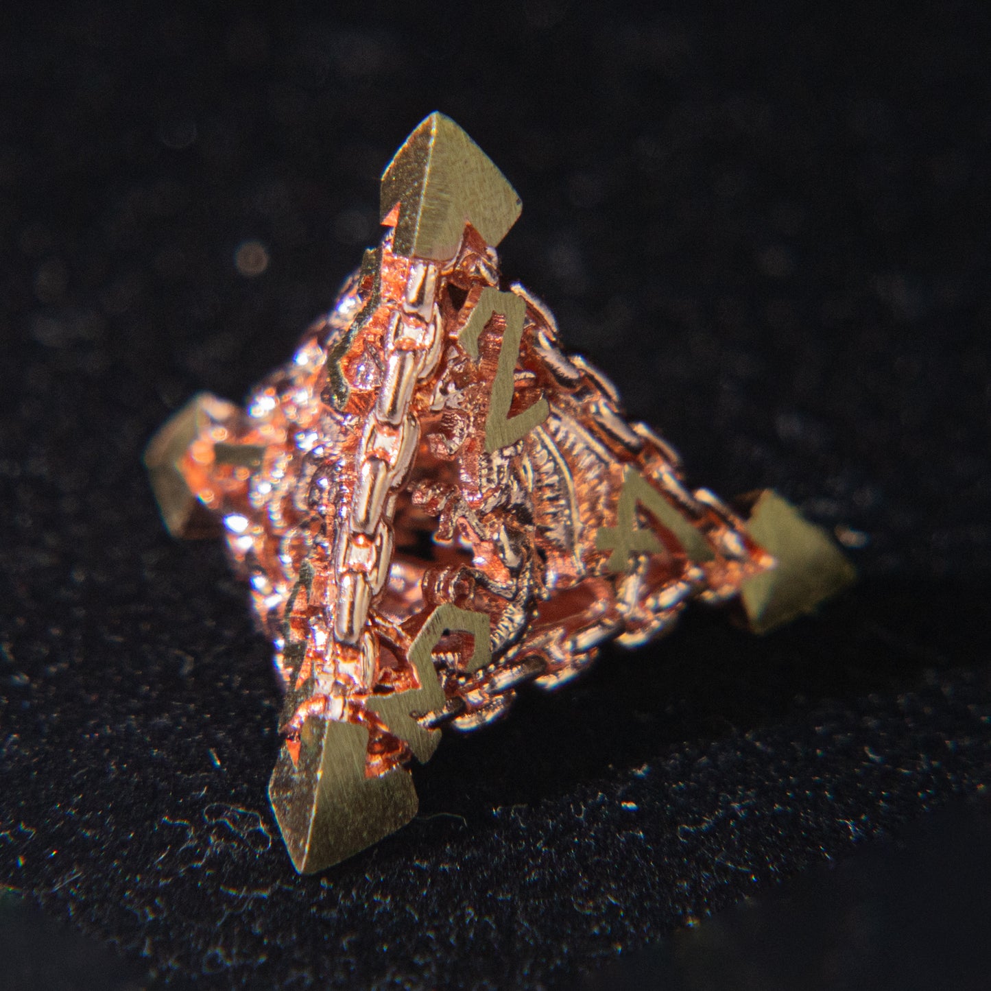 D&D Hollowed Metal Dice Set Cthulhu (Brown）