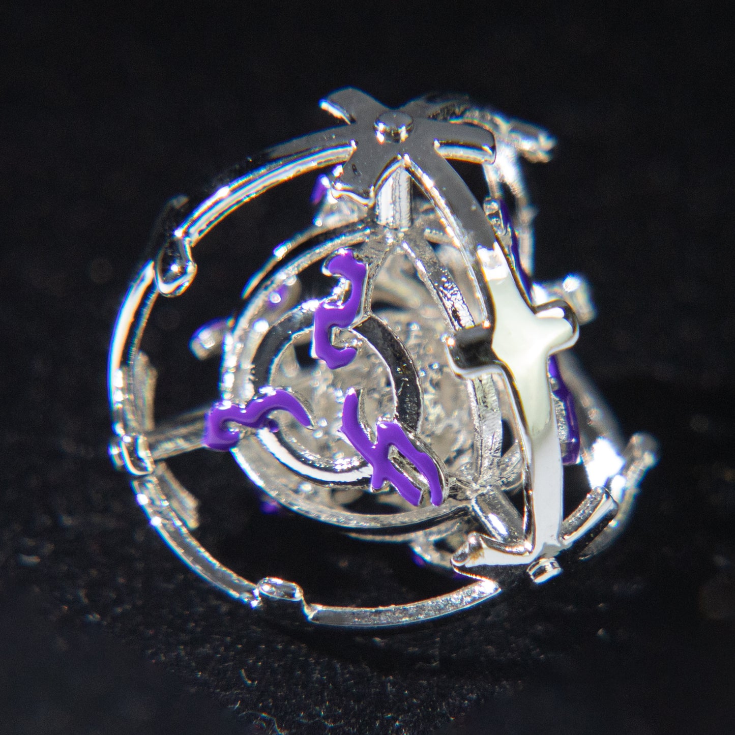 D&D Hollowed Metal Dice Set Cthulhu (Purple and Sliver）