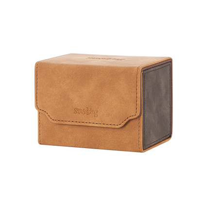 Horizontal Color-Block Pu Deck Box Brown with 1 Divider