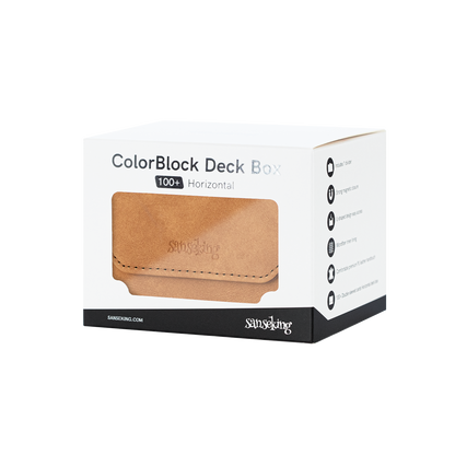 Horizontal Color-Block Pu Deck Box Brown with 1 Divider
