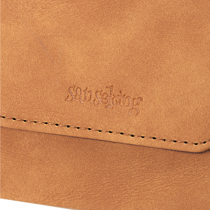 Horizontal Color-Block Pu Deck Box Brown with 1 Divider