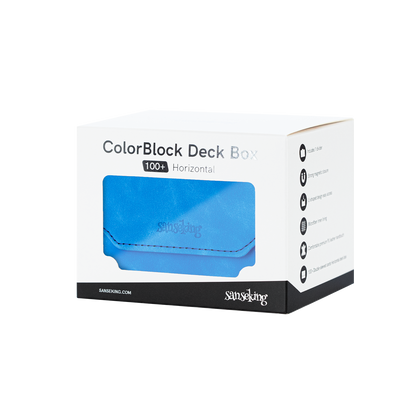 Horizontal Color-Block Pu Deck Box Dark Blue with 1 Divider