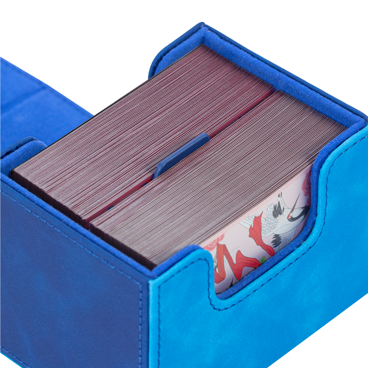 Horizontal Color-Block Pu Deck Box Dark Blue with 1 Divider