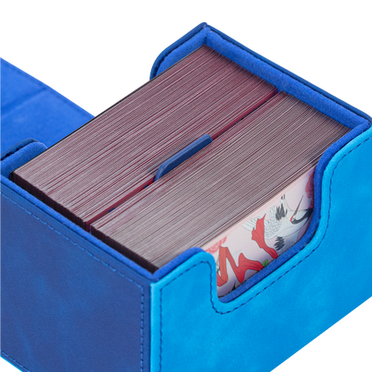 Horizontal Color-Block Pu Deck Box Dark Blue with 1 Divider