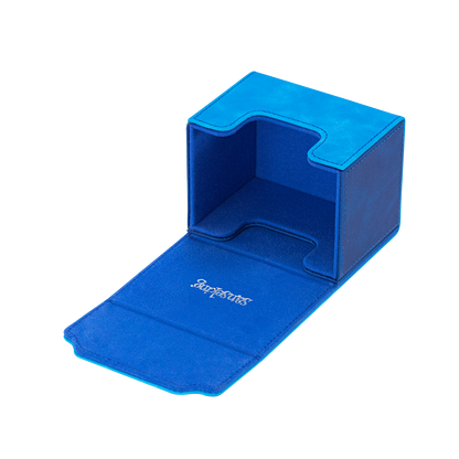 Horizontal Color-Block Pu Deck Box Dark Blue with 1 Divider