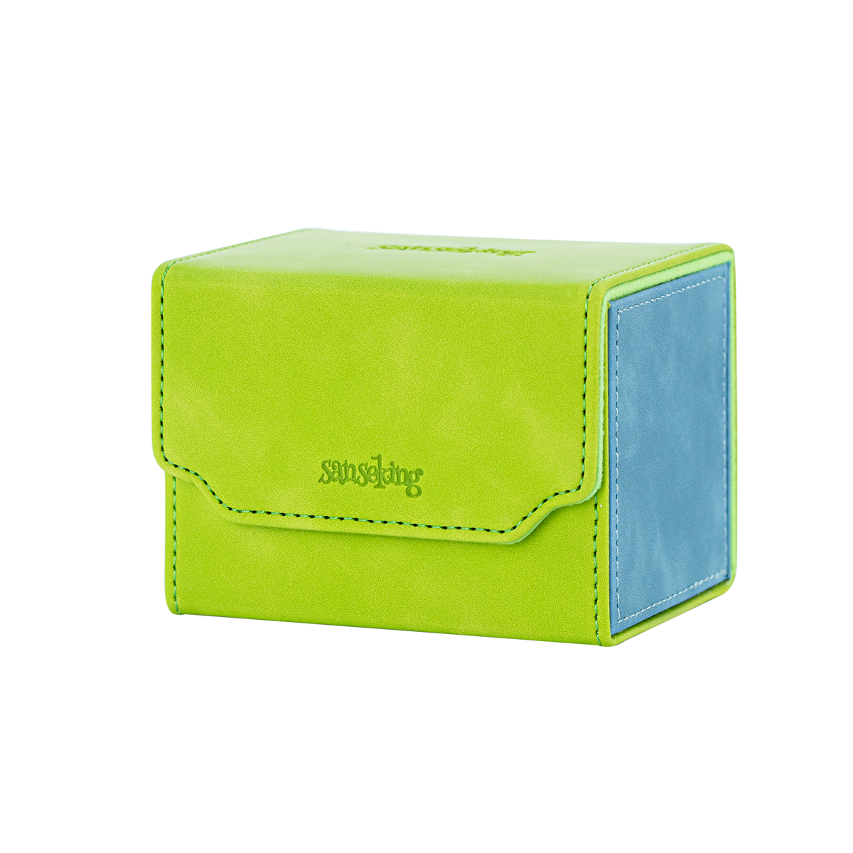 Horizontal Color-Block Pu Deck Box Green with 1 Divider