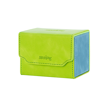 Horizontal Color-Block Pu Deck Box Green with 1 Divider