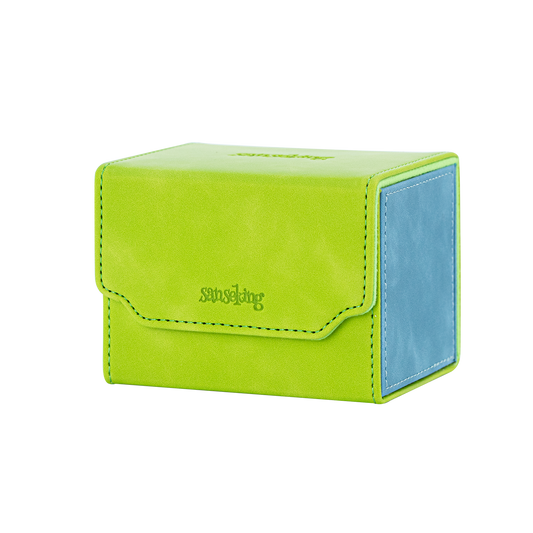 Horizontal Color-Block Pu Deck Box Green with 1 Divider