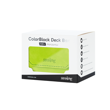 Horizontal Color-Block Pu Deck Box Green with 1 Divider