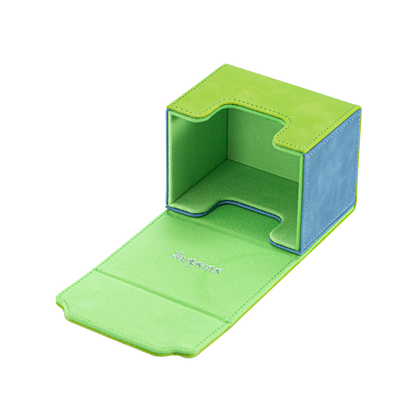 Horizontal Color-Block Pu Deck Box Green with 1 Divider