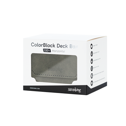 Horizontal Color-Block Pu Deck Box Greyish-green with 1 Divider