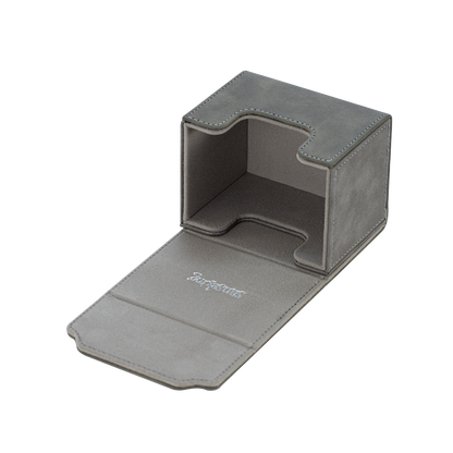 Horizontal Color-Block Pu Deck Box Greyish-green with 1 Divider