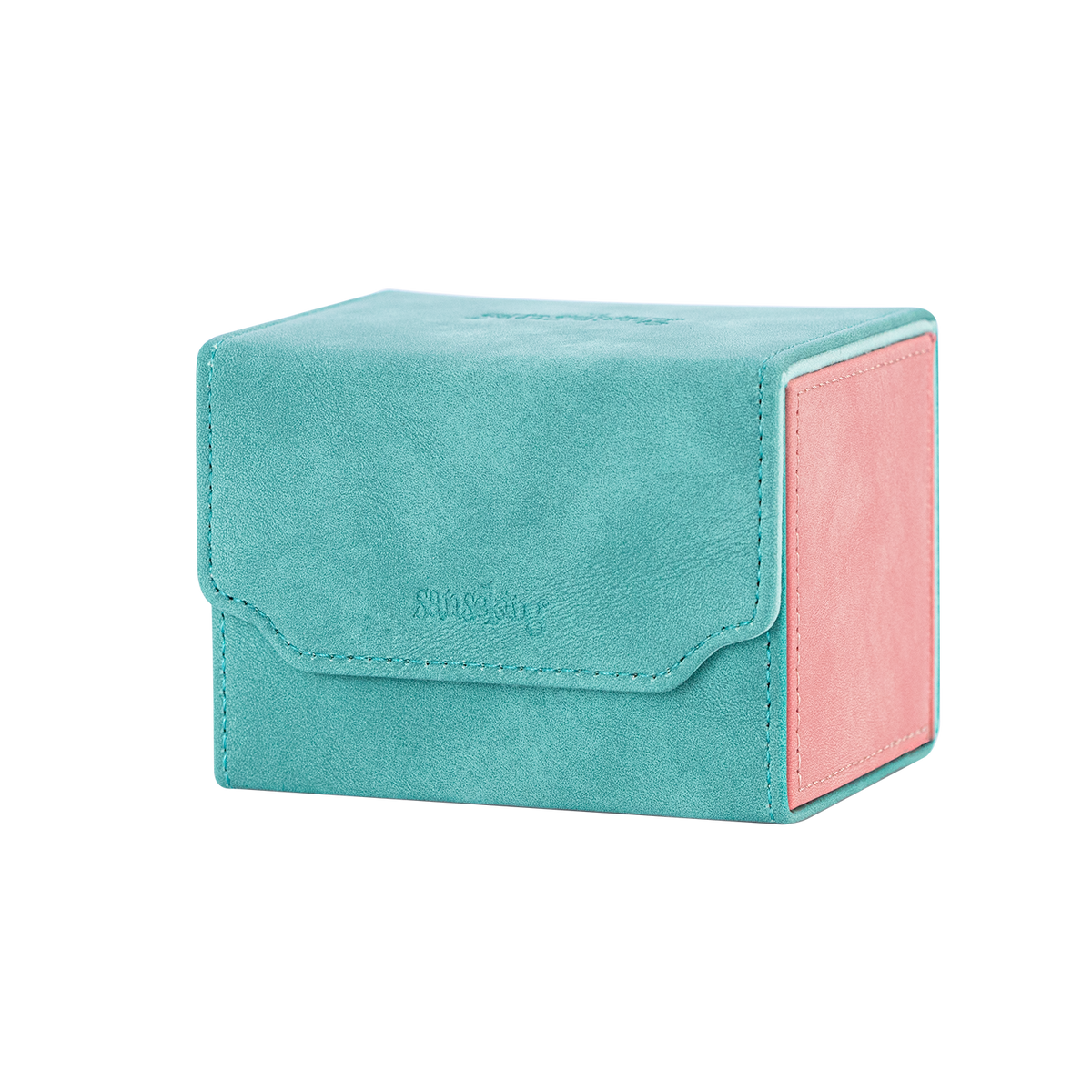 Horizontal Color-Block Pu Deck Box Mint Green with 1 Divider