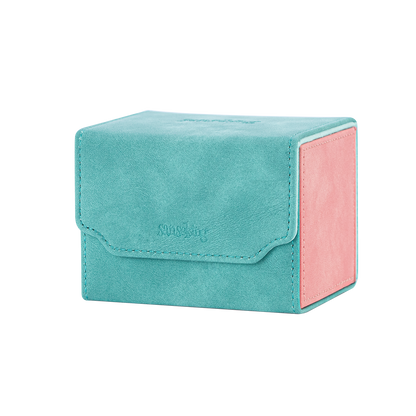 Horizontal Color-Block Pu Deck Box Mint Green with 1 Divider