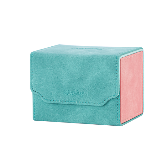 Horizontal Color-Block Pu Deck Box Mint Green with 1 Divider