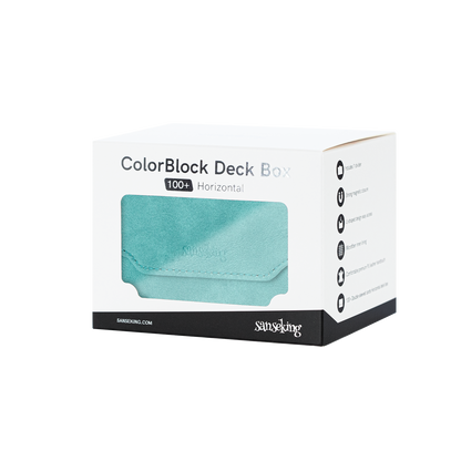 Horizontal Color-Block Pu Deck Box Mint Green with 1 Divider