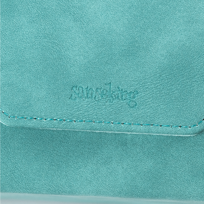 Horizontal Color-Block Pu Deck Box Mint Green with 1 Divider