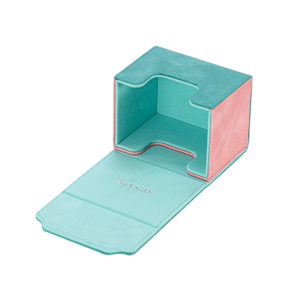 Horizontal Color-Block Pu Deck Box Mint Green with 1 Divider
