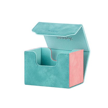 Horizontal Color-Block Pu Deck Box Mint Green with 1 Divider
