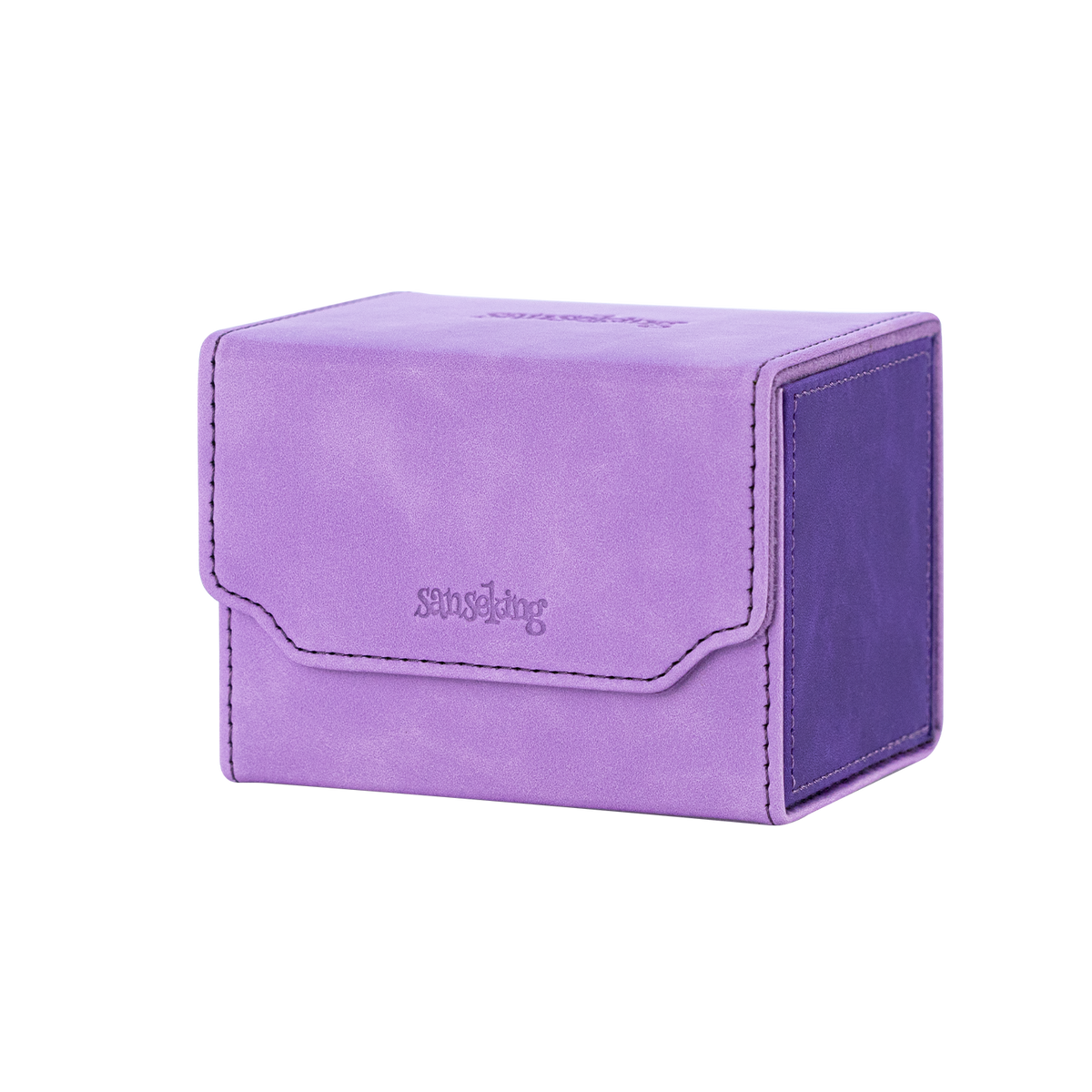 Horizontal Color-Block Pu Deck Box Purple with 1 Divider