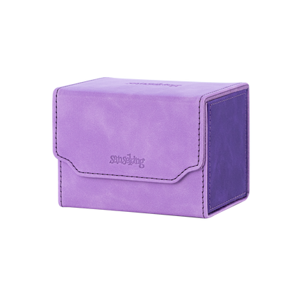 Horizontal Color-Block Pu Deck Box Purple with 1 Divider