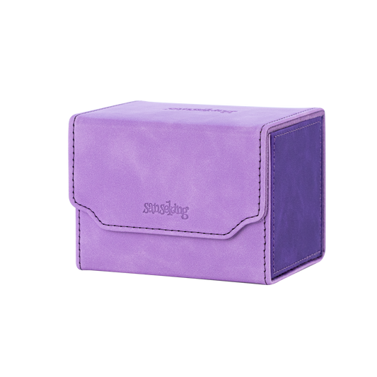 Horizontal Color-Block Pu Deck Box Purple with 1 Divider