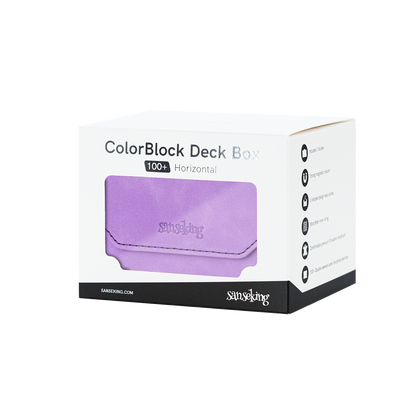 Horizontal Color-Block Pu Deck Box Purple with 1 Divider