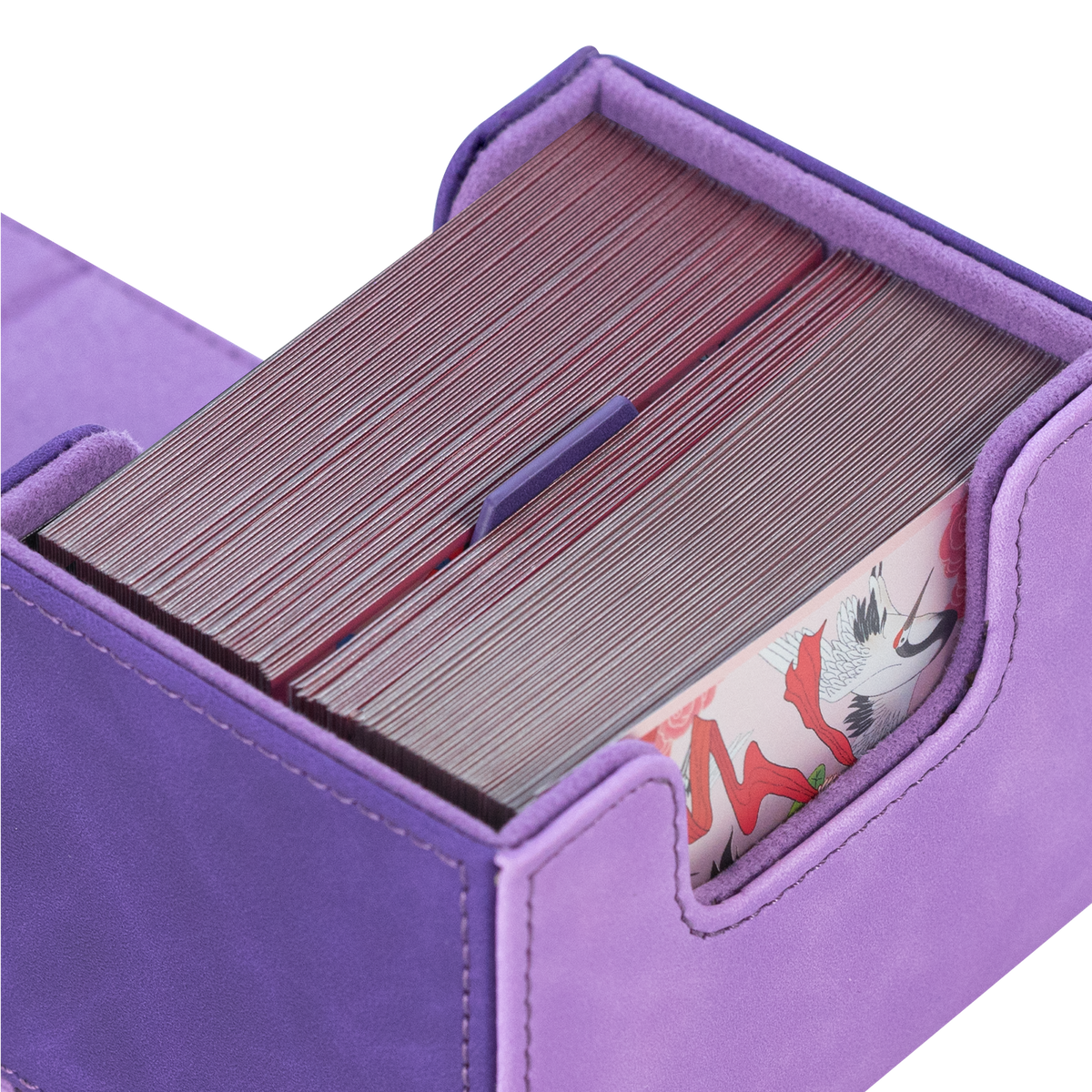 Horizontal Color-Block Pu Deck Box Purple with 1 Divider