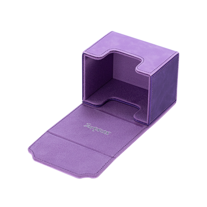 Horizontal Color-Block Pu Deck Box Purple with 1 Divider