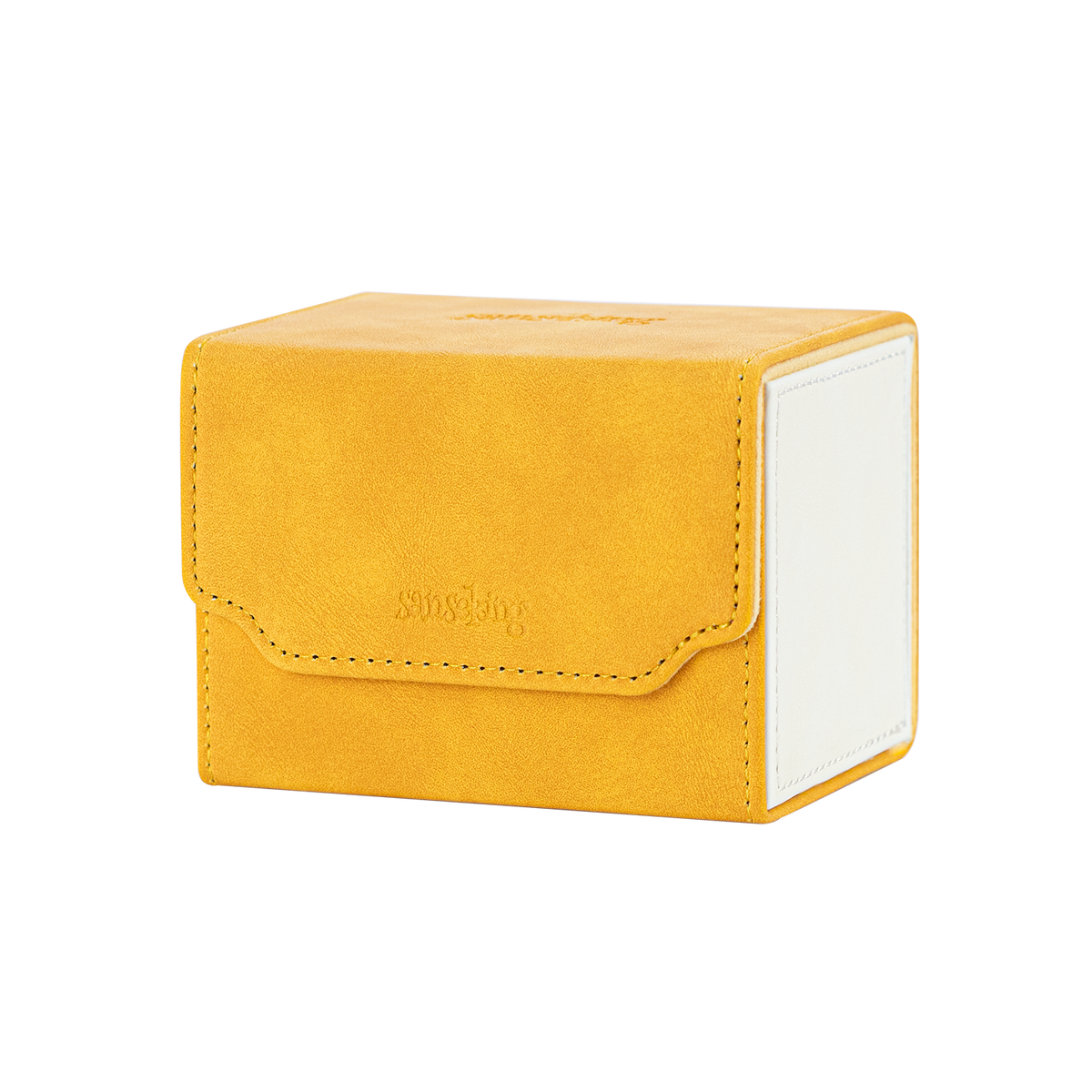 Horizontal Color-Block Pu Deck Box Yellow with 1 Divider