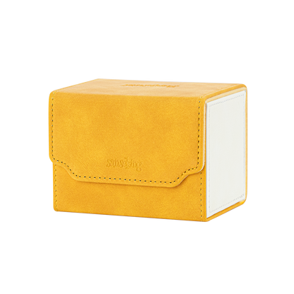 Horizontal Color-Block Pu Deck Box Yellow with 1 Divider