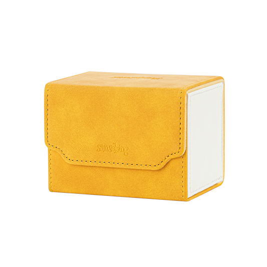 Horizontal Color-Block Pu Deck Box Yellow with 1 Divider