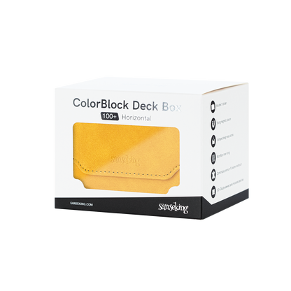 Horizontal Color-Block Pu Deck Box Yellow with 1 Divider