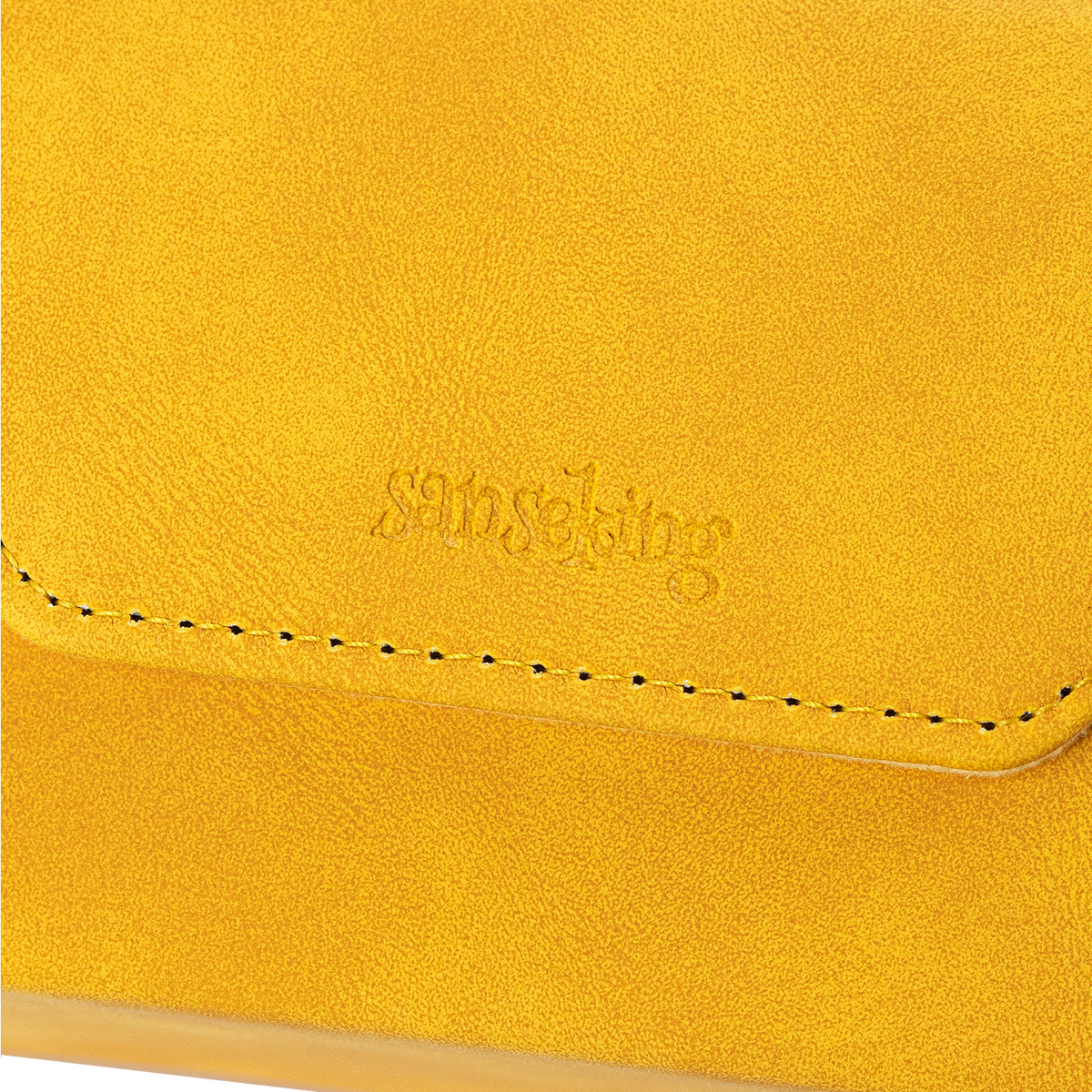 Horizontal Color-Block Pu Deck Box Yellow with 1 Divider
