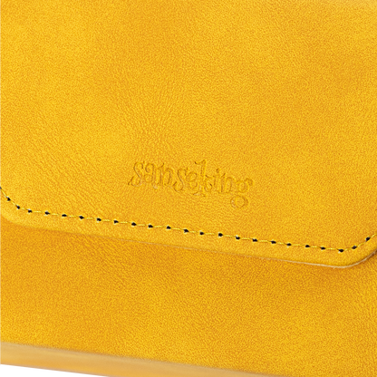 Horizontal Color-Block Pu Deck Box Yellow with 1 Divider