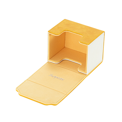 Horizontal Color-Block Pu Deck Box Yellow with 1 Divider