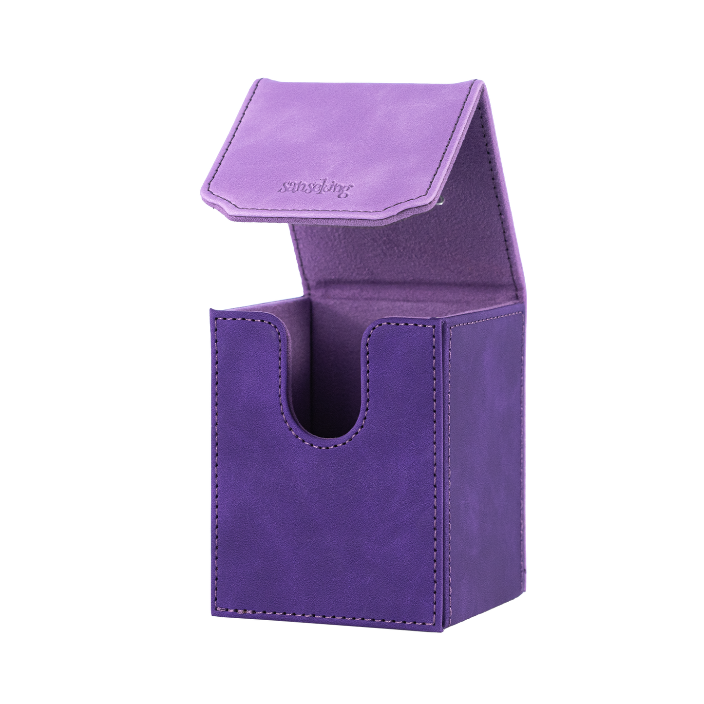 Color-Block Pu Deck Box Purple with 1 Divider