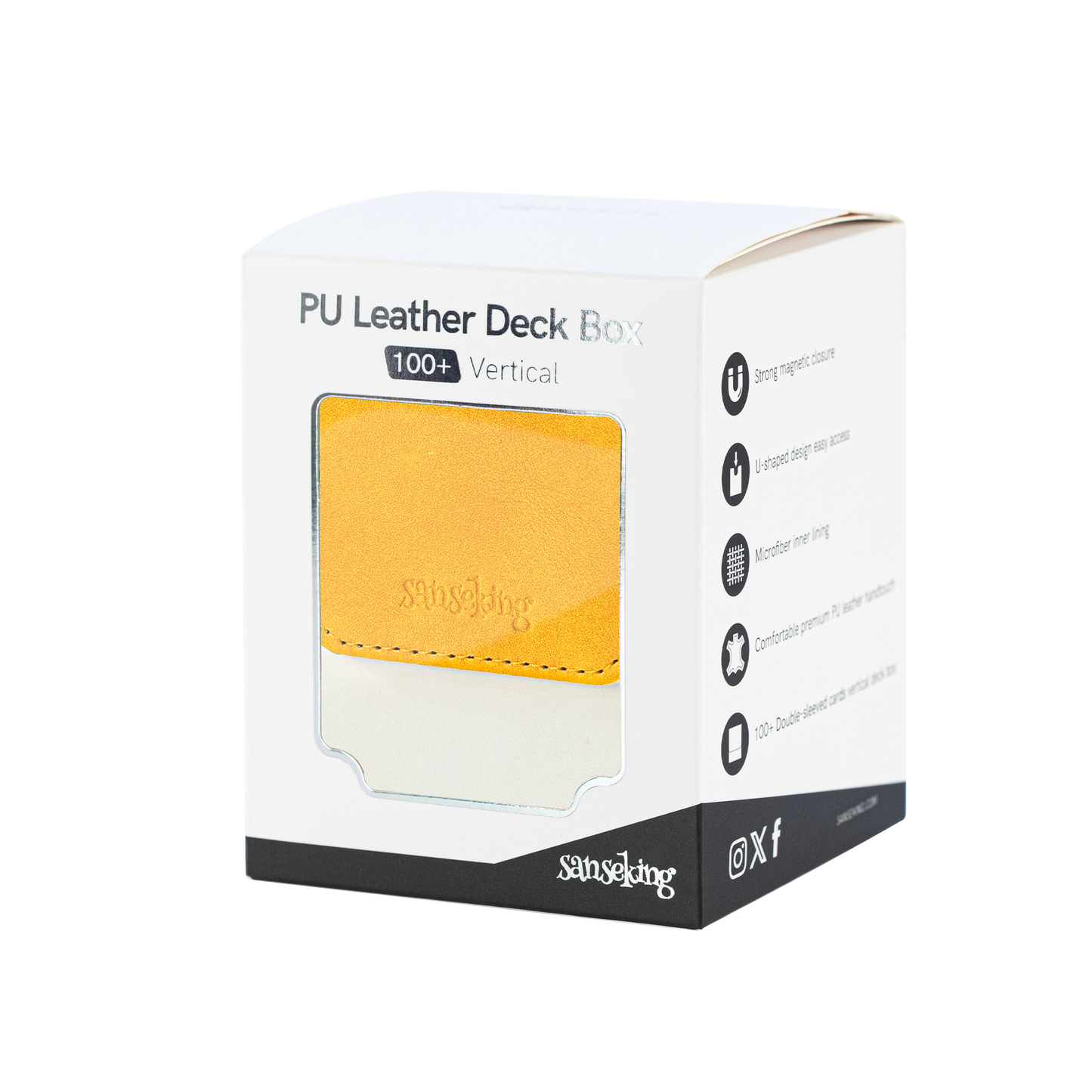 Color-Block Pu Deck Box Yellow with 1 Divider