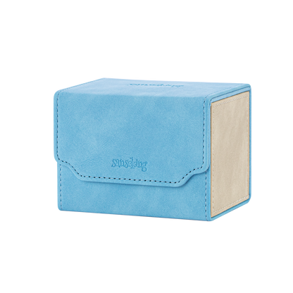 Horizontal Color-Block Pu Deck Box Blue with 1 Divider
