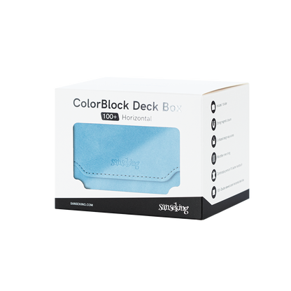 Horizontal Color-Block Pu Deck Box Blue with 1 Divider