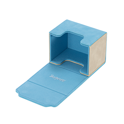 Horizontal Color-Block Pu Deck Box Blue with 1 Divider
